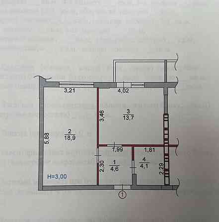 Продаж Квартира 1-кімнатна, 1/5 поверх на Метрологічна вул., д. 54-Б Киев
