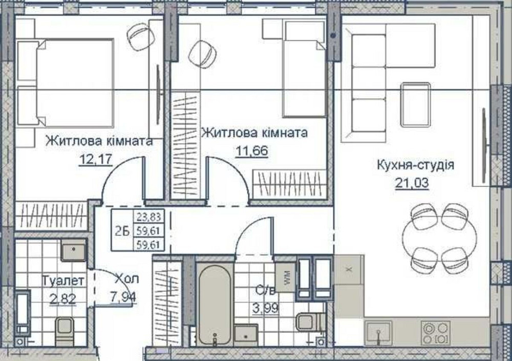 Продаж Квартири 62 м2 в ЖК А+Я. Кропивницький - фото 2