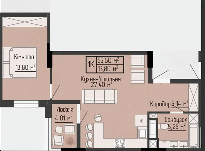 Продаж 1к квартири, 56,6 кв.м, вул. Яреми Ternopil' - photo 6