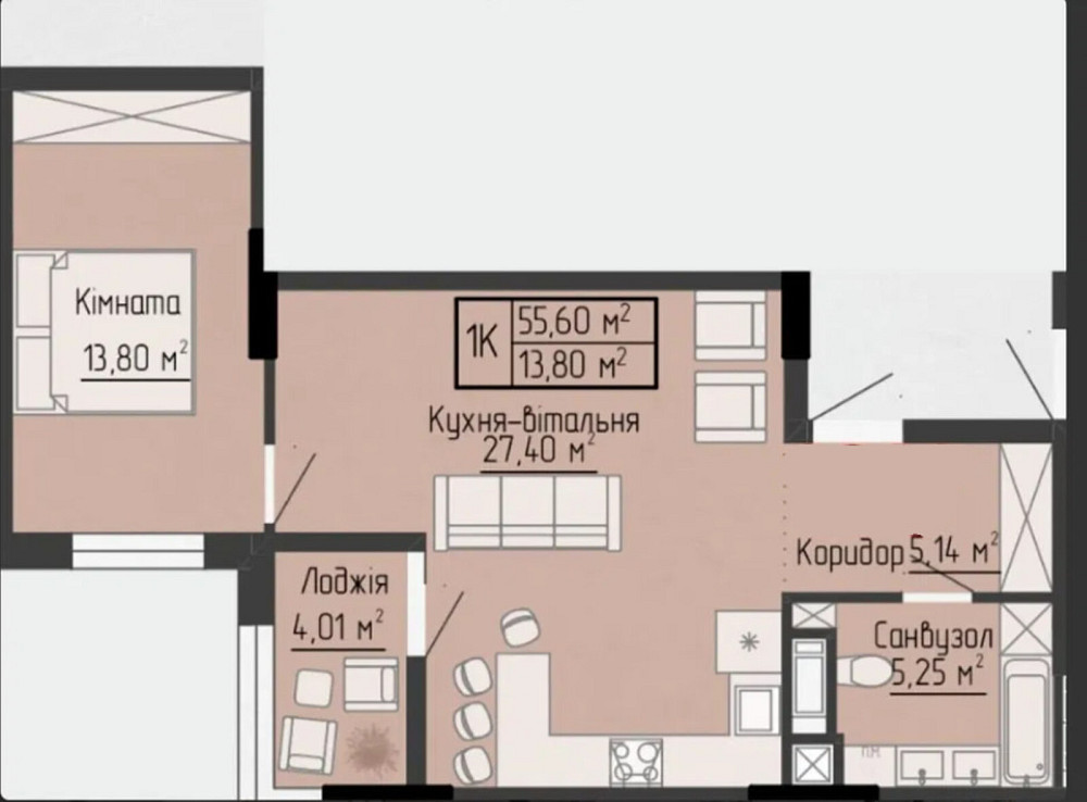 Продаж 1к квартири, 56,6 кв.м, вул. Яреми Тернопіль - фото 6
