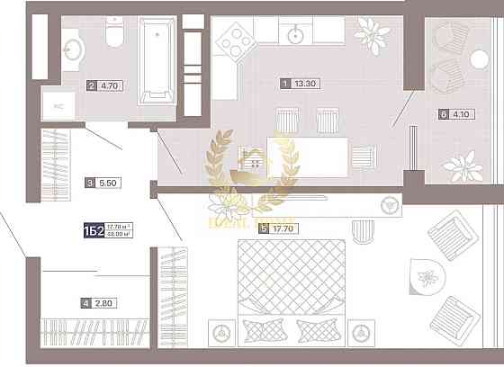Продаж Квартира 1-кімнатна на Половецкая ул., 4 Киев