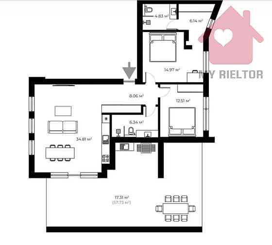 Продаж Квартира 2-кімнатна, 8/8 поверх на Мальовнича, 50 Ужгород