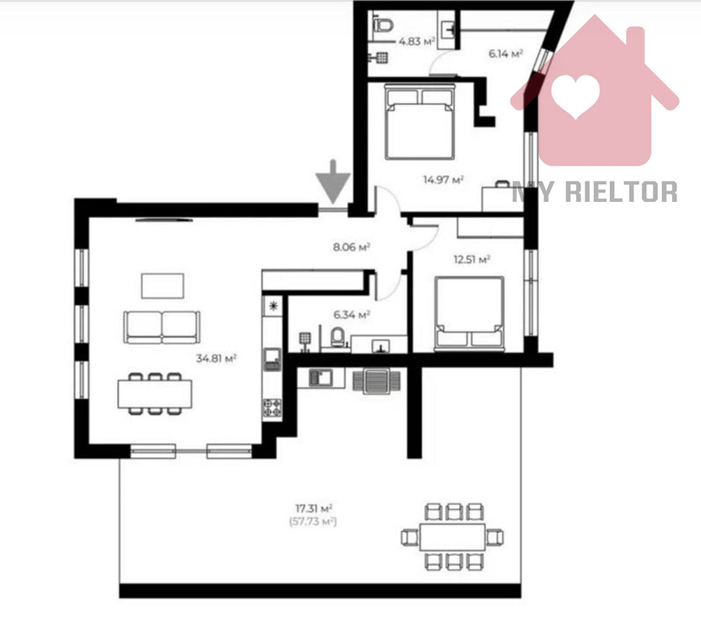 Продаж Квартира 2-кімнатна, 8/8 поверх на Мальовнича, 50 Ужгород - фото 5