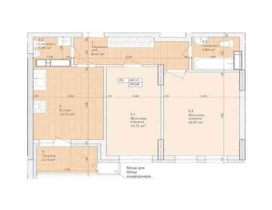 Продаж Квартира 2-кімнатна, 14/25 поверх на улица Сосюры Владимира, д.6 Киев