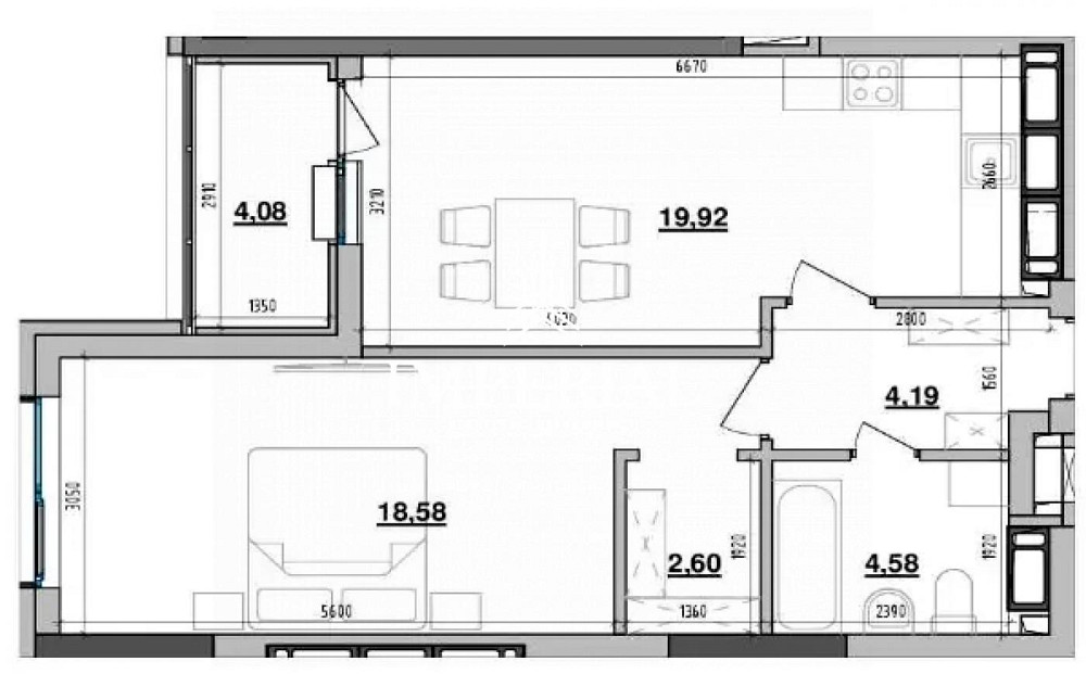 Продаж Квартира 1-кімнатна, 20/26 поверх на вул. Коновальця Євгена Київ - фото 4