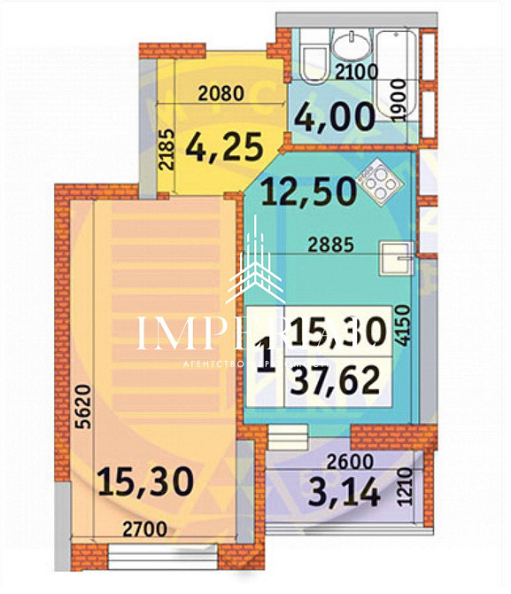 Оренда Квартира 1-кімнатна, 12/25 поверх на вул. Кадетський гай Kiev - photo 14