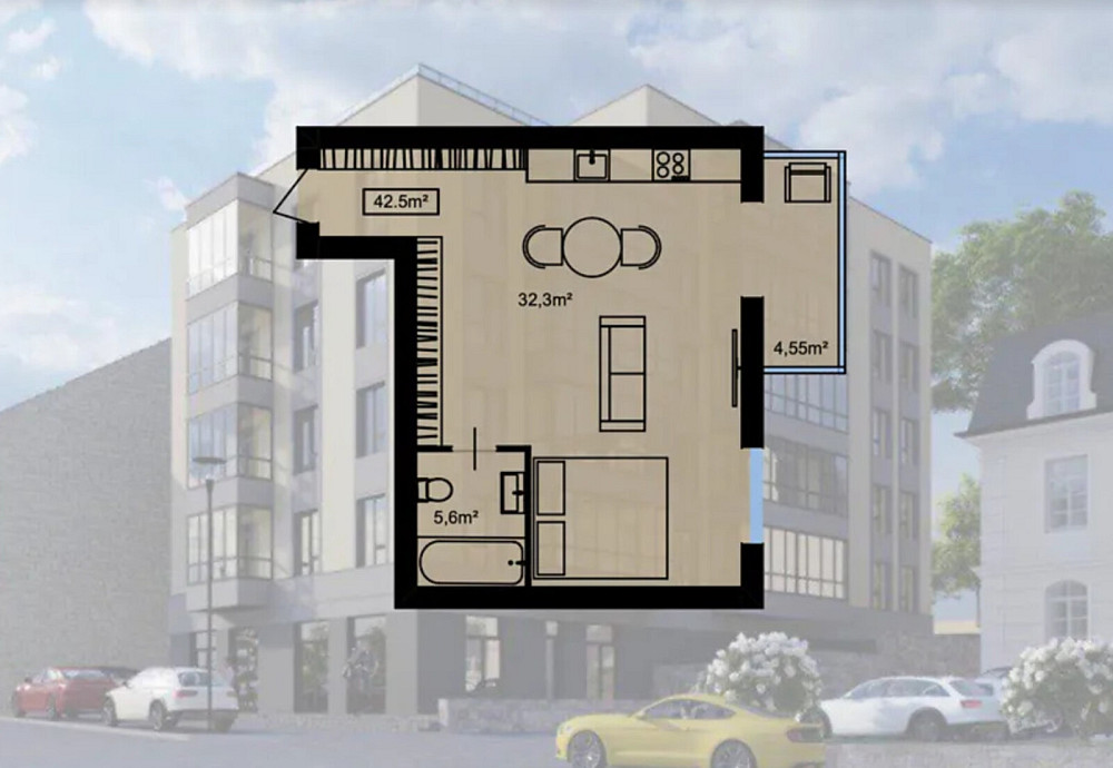 Продаж 1к квартири 42.5 кв. м на вул. Глиняна Тернопіль - фото 1