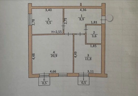 Продаж 2к квартири 56.7 кв. м на вул. Поліська Ternopil'