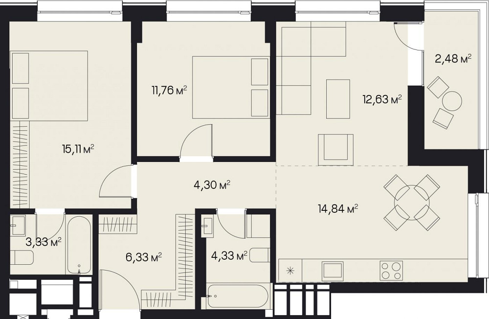 Продаж Квартира 2-кімнатна, 4/10 поверх на вул. Пимоненка Миколи L'viv - photo 3