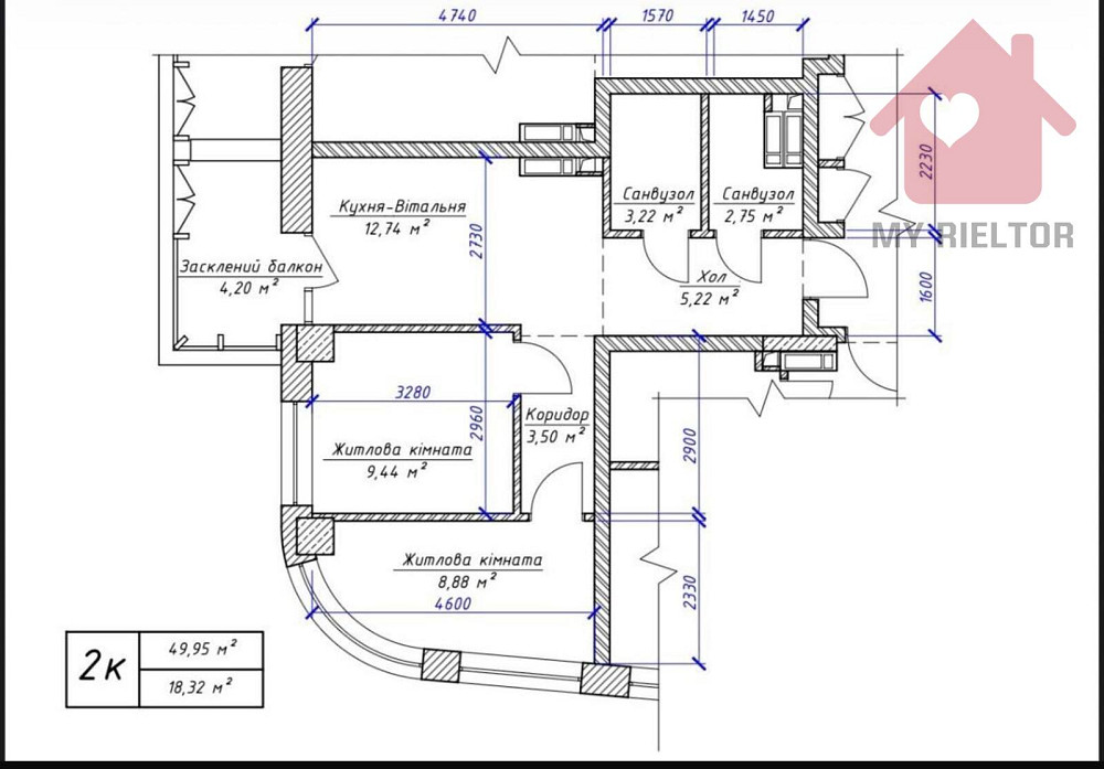 Продаж Квартира 2-кімнатна, 10/17 поверх на Грушевського, 154 Ужгород - фото 3