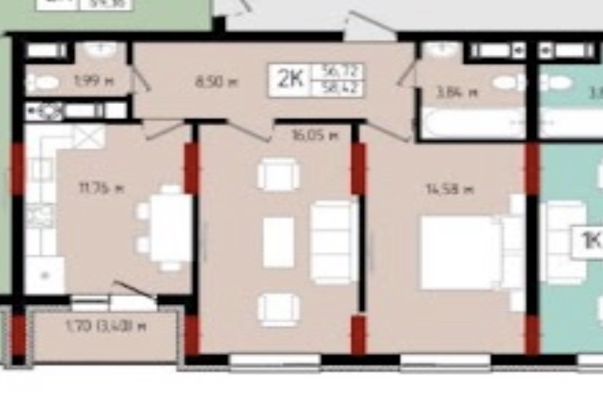 Продаж Квартира 2-кімнатна, 5/10 поверх на вул. Бельведерська Івано-Франківськ - фото 14