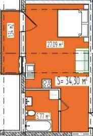 Продаж Квартира 1-кімнатна, 7/8 поверх на Легоцького Ужгород