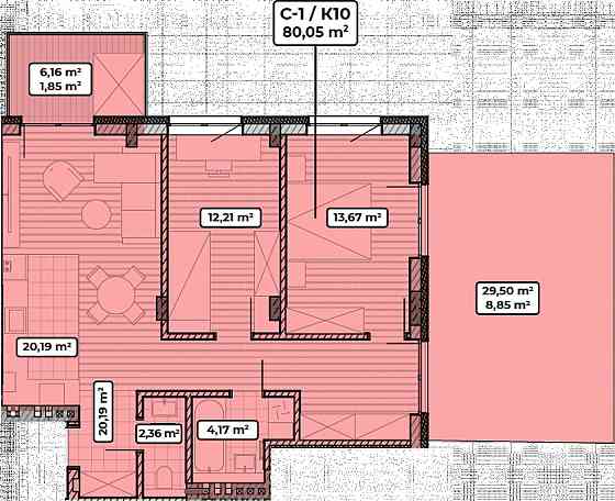 Продаж Квартира 2-кімнатна, 3/4 поверх на вул. Івана Франка Винники