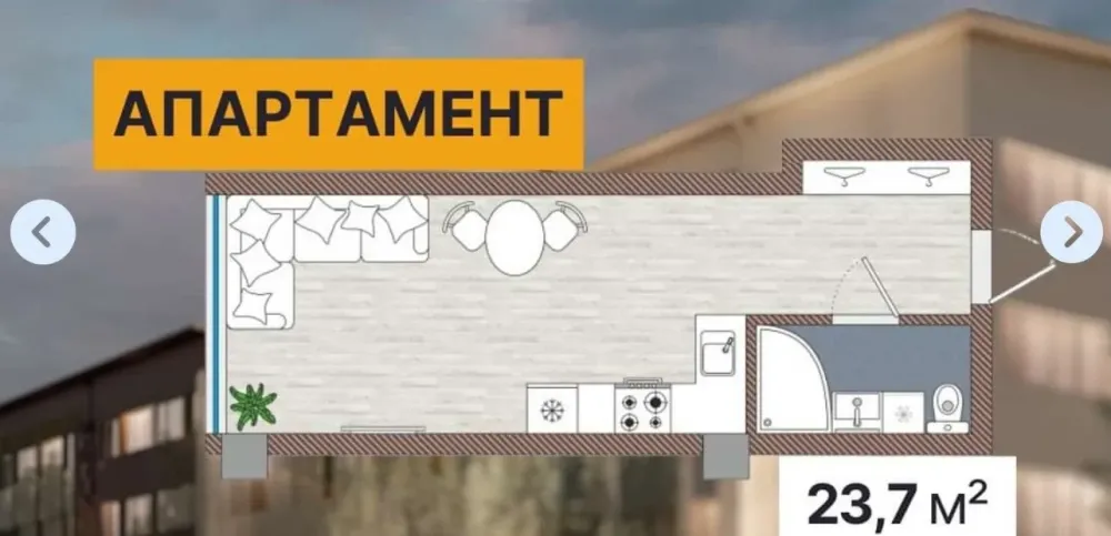 Продаж 1к Квартира 25 кв.м Сергія Мартина 4 Ужгород - фото 8