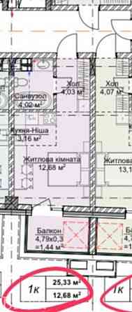 Продаж Квартира 1-кімнатна, 9/10 поверх на Зенковецької Ужгород
