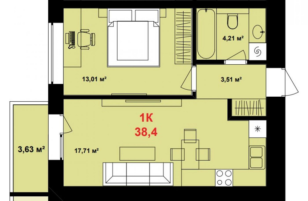 Продаж Квартира 1-кімнатна, 5/10 поверх на вул. Урожайна Ивано-Франковск - изображение 8