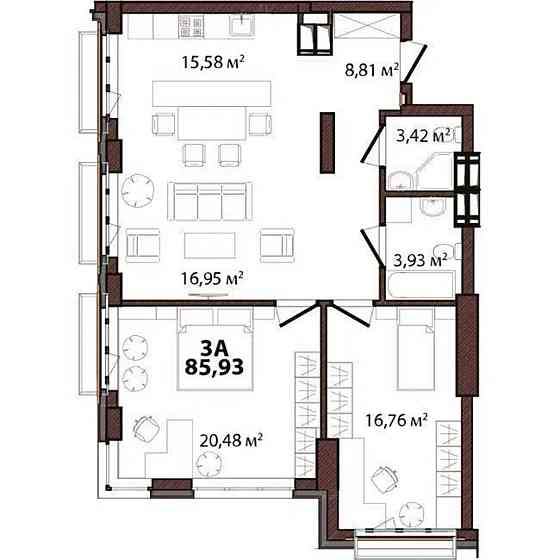 Продаж Квартира 3-кімнатна, 9/26 поверх на Старонаводницька вул., 44 Київ
