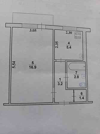 Продаж Квартира 1-кімнатна, 2/5 поверх на вул. Ціолковського Житомир
