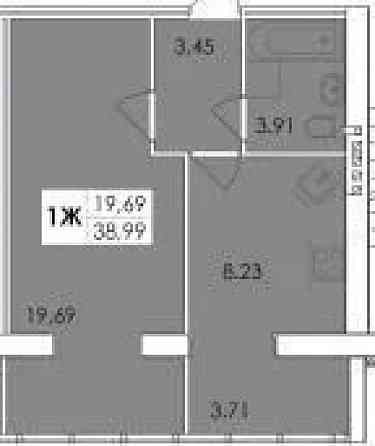 Продаж Квартира 1-кімнатна, 4/5 поверх на вул. жуйка Житомир