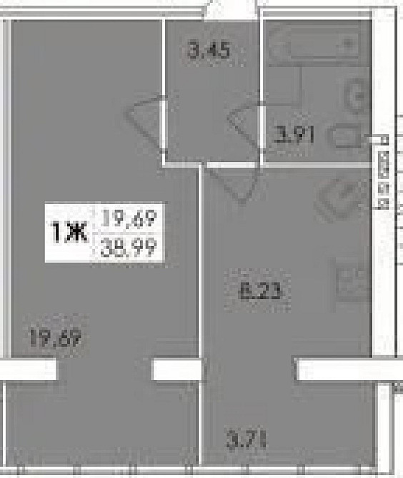 Продаж Квартира 1-кімнатна, 4/5 поверх на вул. жуйка Житомир - фото 1