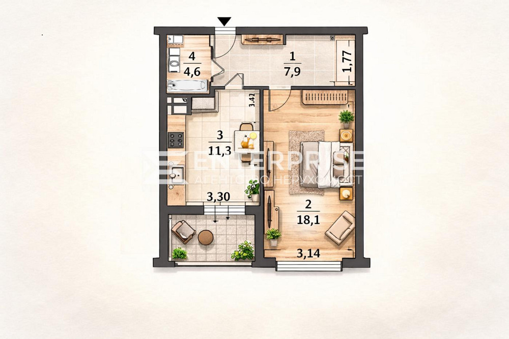 Продаж Квартира 1-кімнатна, 10/25 поверх на вул. Балтійський Київ - фото 11