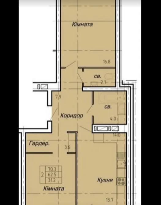 Продаж 2к квартири 70.3 кв. м на вул. Полковника Данила Нечая Тернопіль - фото 3