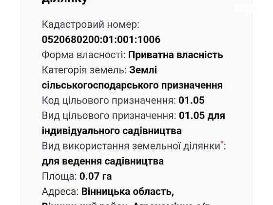 Продаж земельної ділянки 7 соток на Семполовського Леви Винница