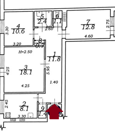 Трехкомнатная в Аркадии Одеса