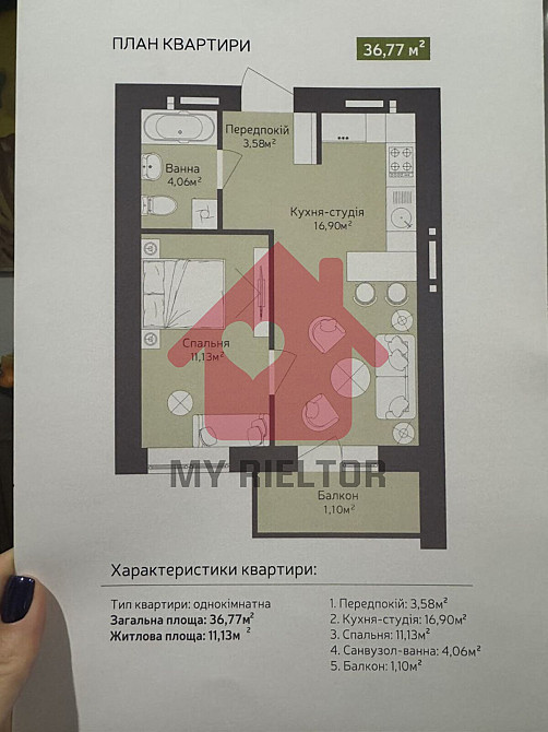 Продаж 1к Квартира 37 кв.м Легоцького, 64 Uzhhorod - photo 5