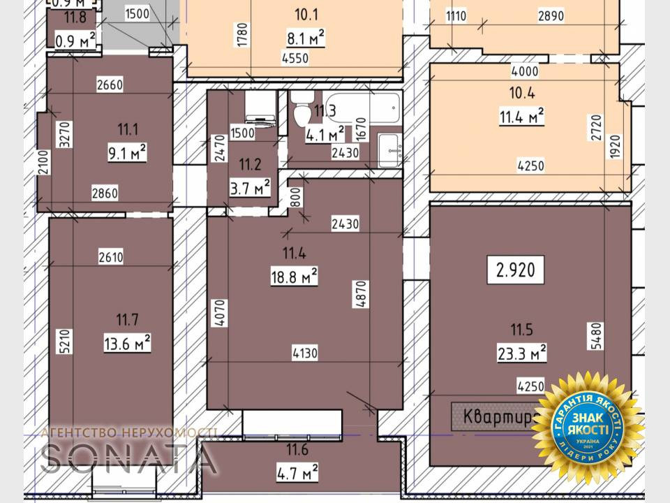 Продаж 2к Квартира 74.3 кв.м вул.Іллєнка, 4 Черкассы - изображение 17