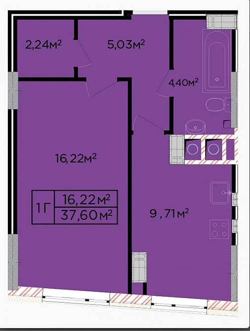 Продаж Квартира 1-кімнатна, 12/17 поверх на вул. Бігова Львів - фото 13