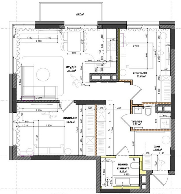 Продаж Квартира 3-кімнатна, 22/24 поверх на Джона Маккейна, 1б Kiev - photo 2