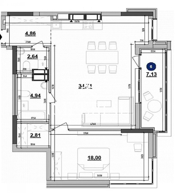 Продаж Квартира 1-кімнатна, 20/26 поверх на вул. Коновальця Євгена Київ - фото 14