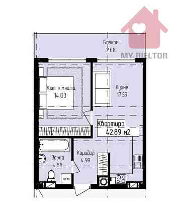 Продаж Квартира 1-кімнатна, 6/7 поверх на Проектна Минай
