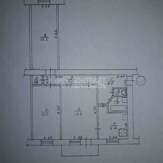 Продаж Квартира 3-кімнатна, 4/5 поверх на вул. 23 Серпня Kharkiv