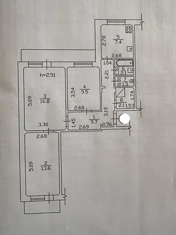 Продаж 3к Квартира 66 кв.м Грушевського Михайла вулиця 12 Полтава - фото 9