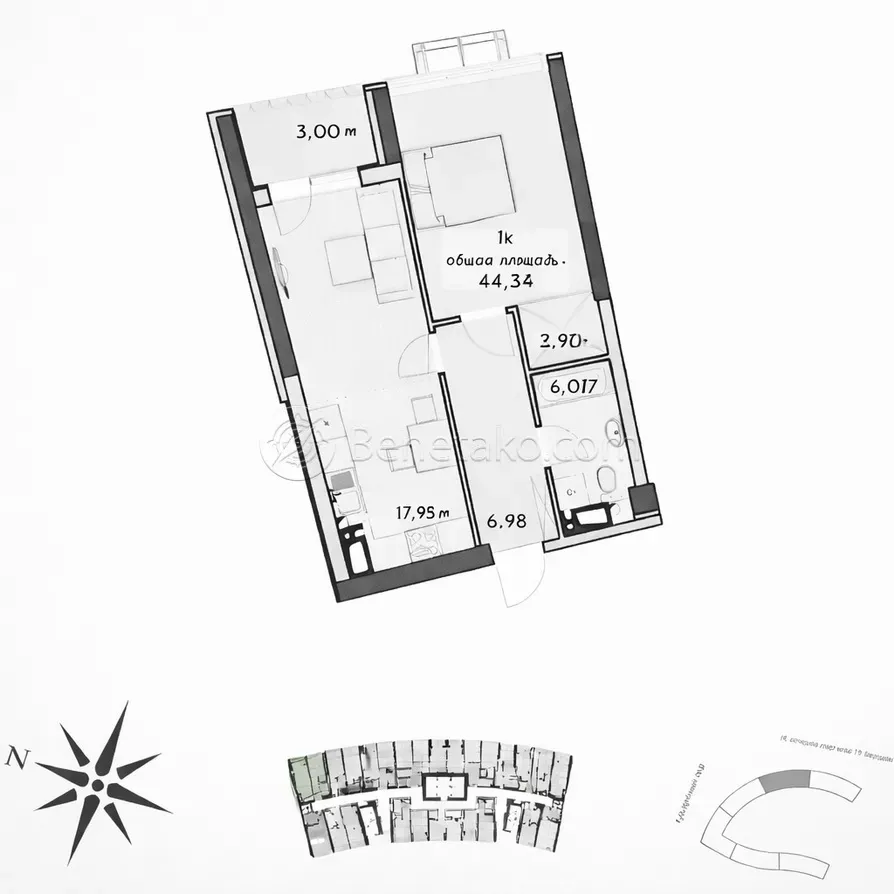 Продажа 1к Квартира 44 кв.м пер. Курортный, 2 Одесса - изображение 3