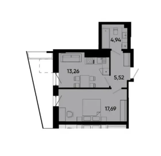 For sale 1-room Apartment 44.2 sq.m Lennona Residents L'viv