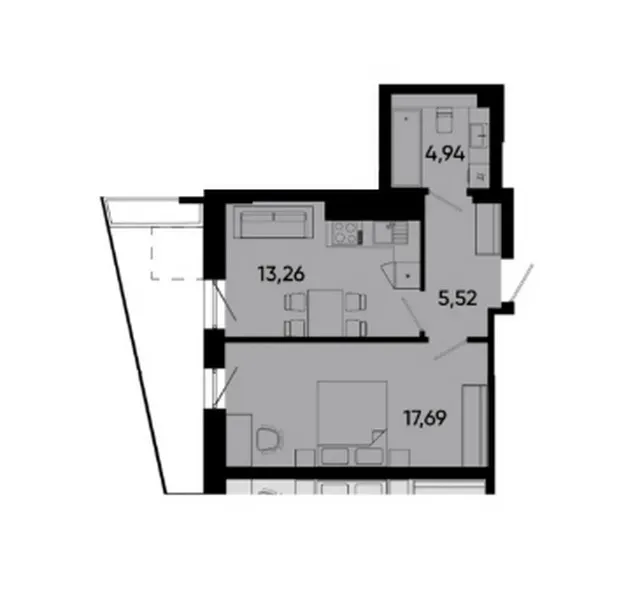 For sale 1-room Apartment 44.2 sq.m Lennona Residents L'viv - photo 1