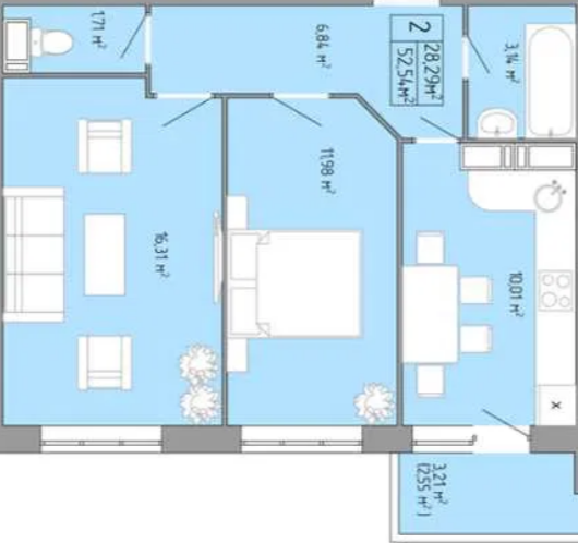 Двухкомнатная квартира в ЖК "Акварель-3". Одеса - фото 6