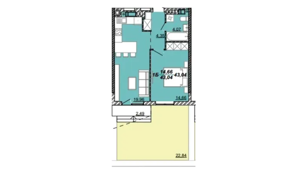Продаж Квартира 1-кімнатна, 1/8 поверх на вул. Дубенська Кременець - фото 8