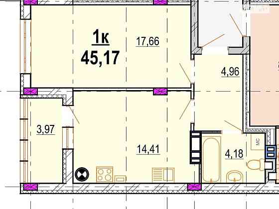 Продаж Квартира 1-кімнатна, 8/8 поверх Vinnytsya