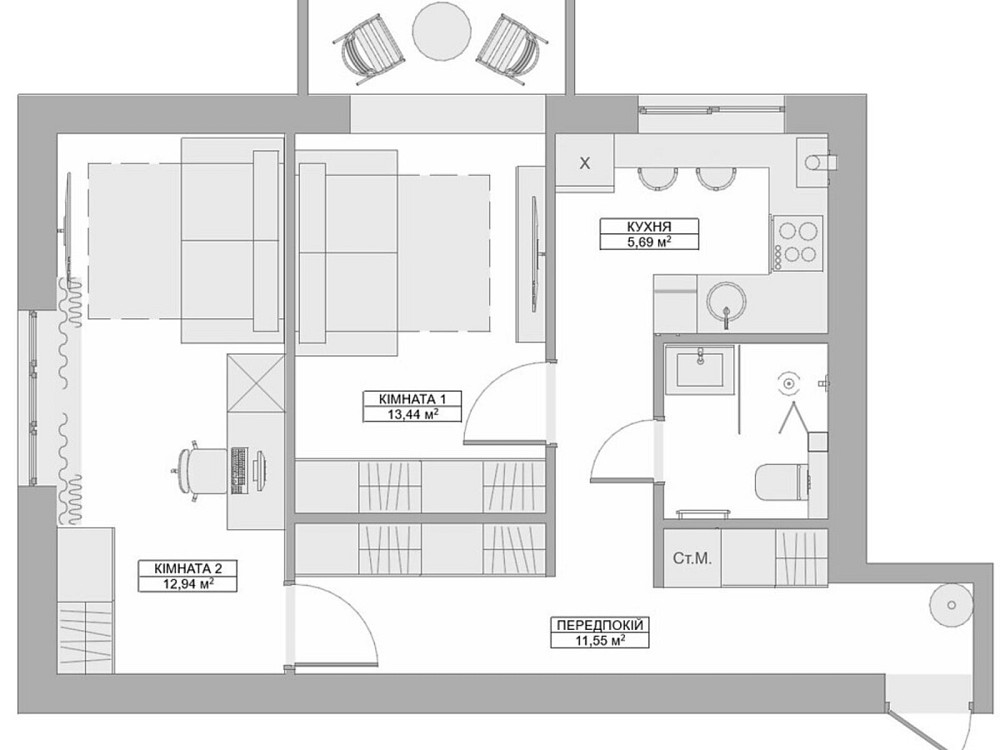 Продаж Квартира 2-кімнатна, 2/5 поверх на Артема Вінниця - фото 2