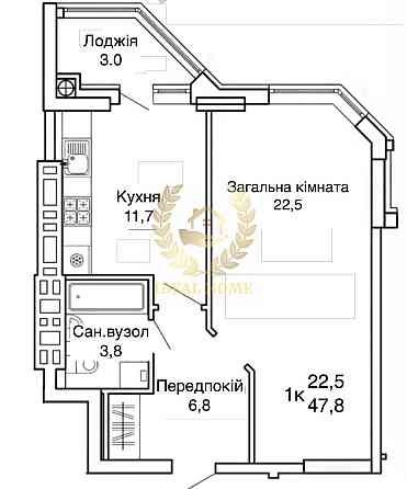 Продаж Квартира 1-кімнатна, 10/10 поверх на Тепличная ул., 44 
