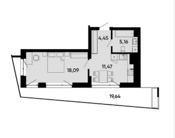 Продаж 1к Квартира 45.06 кв.м Lennona resıdents Львів