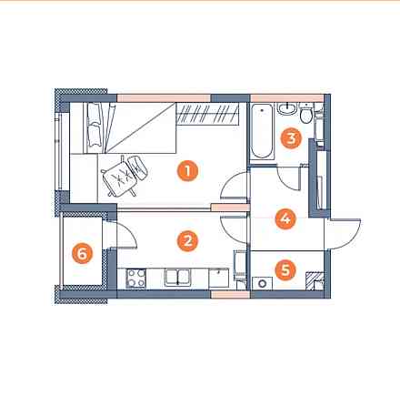 Продаж Квартира 1-кімнатна, 6/26 поверх на спуск Лысогорский, д.20 Kiev