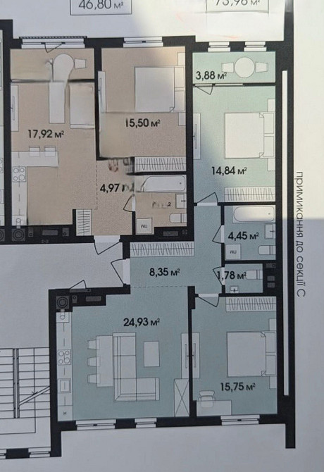 Продаж 2к Квартира 74 кв.м бул. Тетерівський  9/2 Zhytomyr - photo 3