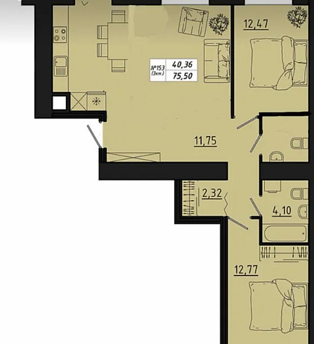 Продаж Квартира 3-кімнатна, 2/10 поверх на вул. Микулинецька Тернопіль - фото 6