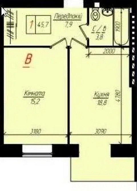 Продаж 1к квартири, 39,6 кв.м, р-н Кутківці Тернопіль - фото 1