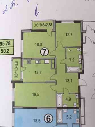 Продаж Квартира 3-кімнатна, 13/25 поверх на Воскресенська, 18-Б Київ